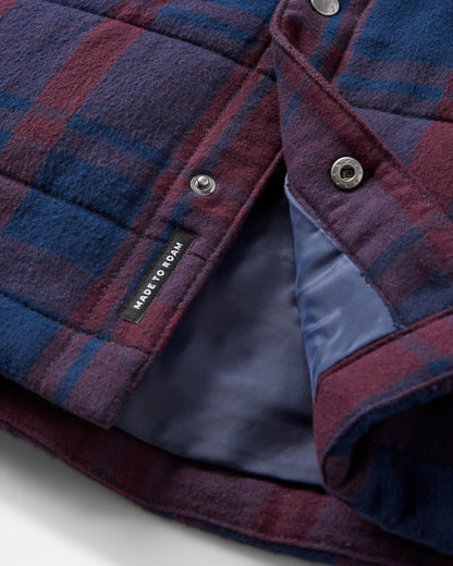 Taranaki Quilted Overshirt - Deep Plum/Deep Navy Check