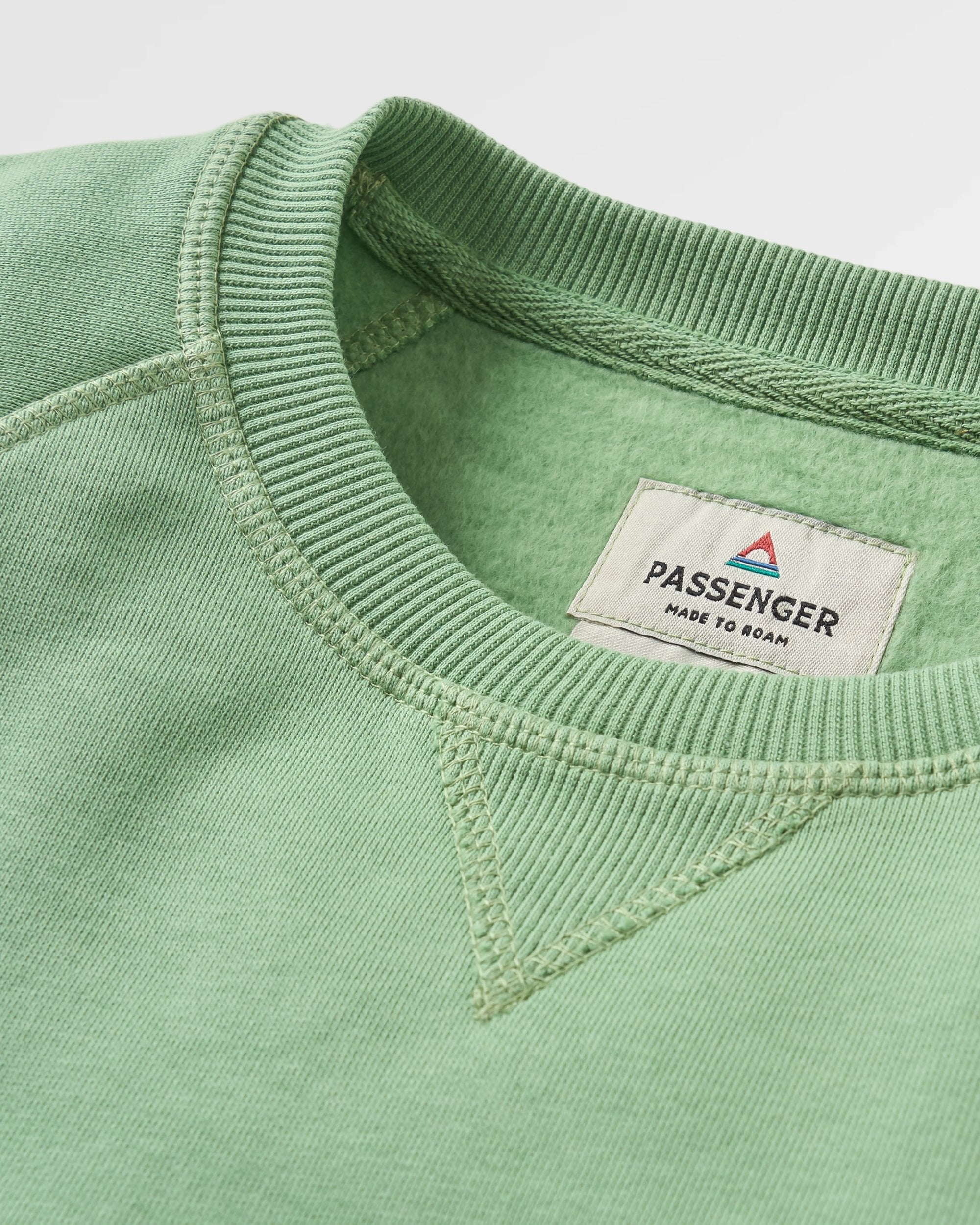 Odyssey Organic Cotton Sweatshirt - Stem Green - Flatlay