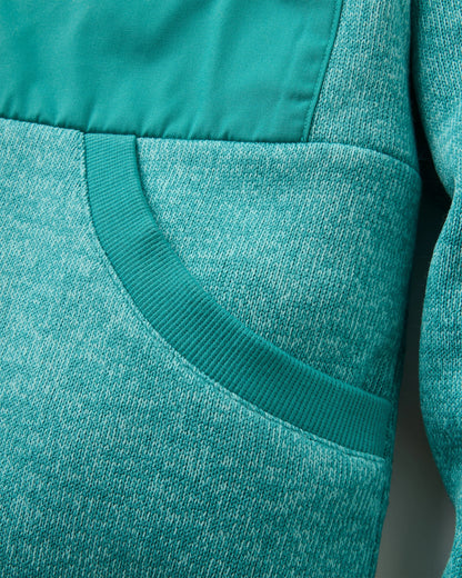 Big Skies Fleece Lined 1/2 Zip Sweatshirt - Pacific Green - Flatlay