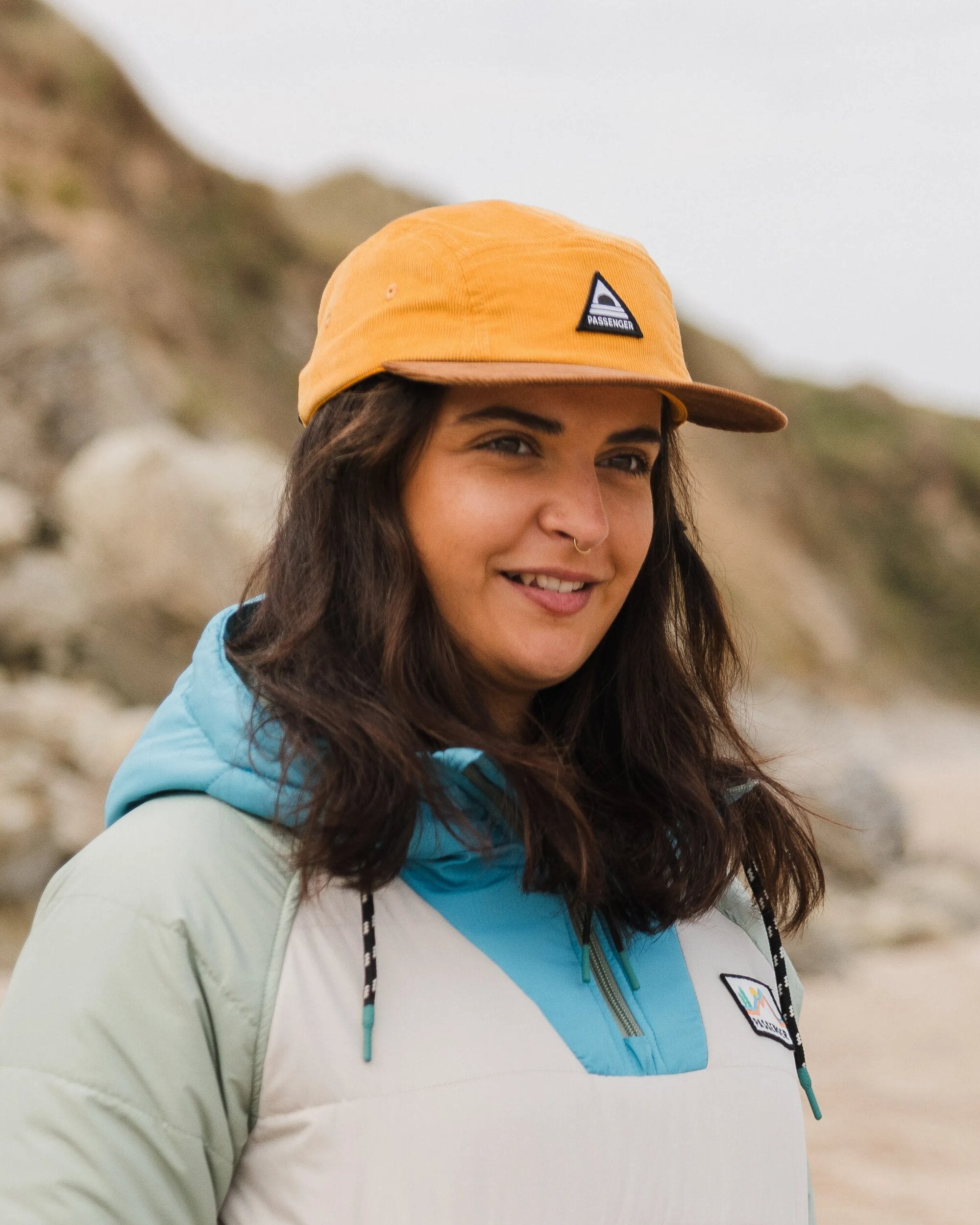 Fixie Recycled Cord 5 Panel Cap - Golden Spice - Lifestyle - Female