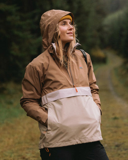 Skyline Recycled Waterproof Anorak - Caramel/Stone - Lifestyle