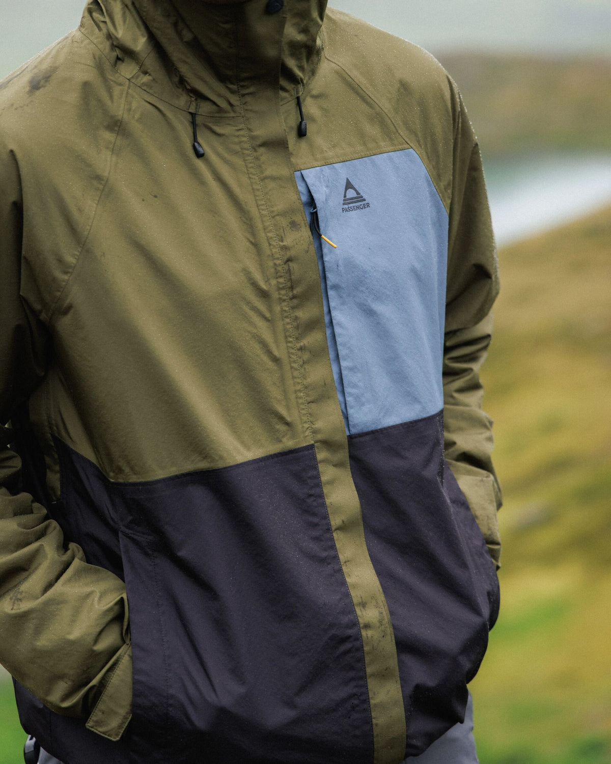 Trailscape Men's Waterproof Jacket - Faded Black/Khaki - Lifestyle