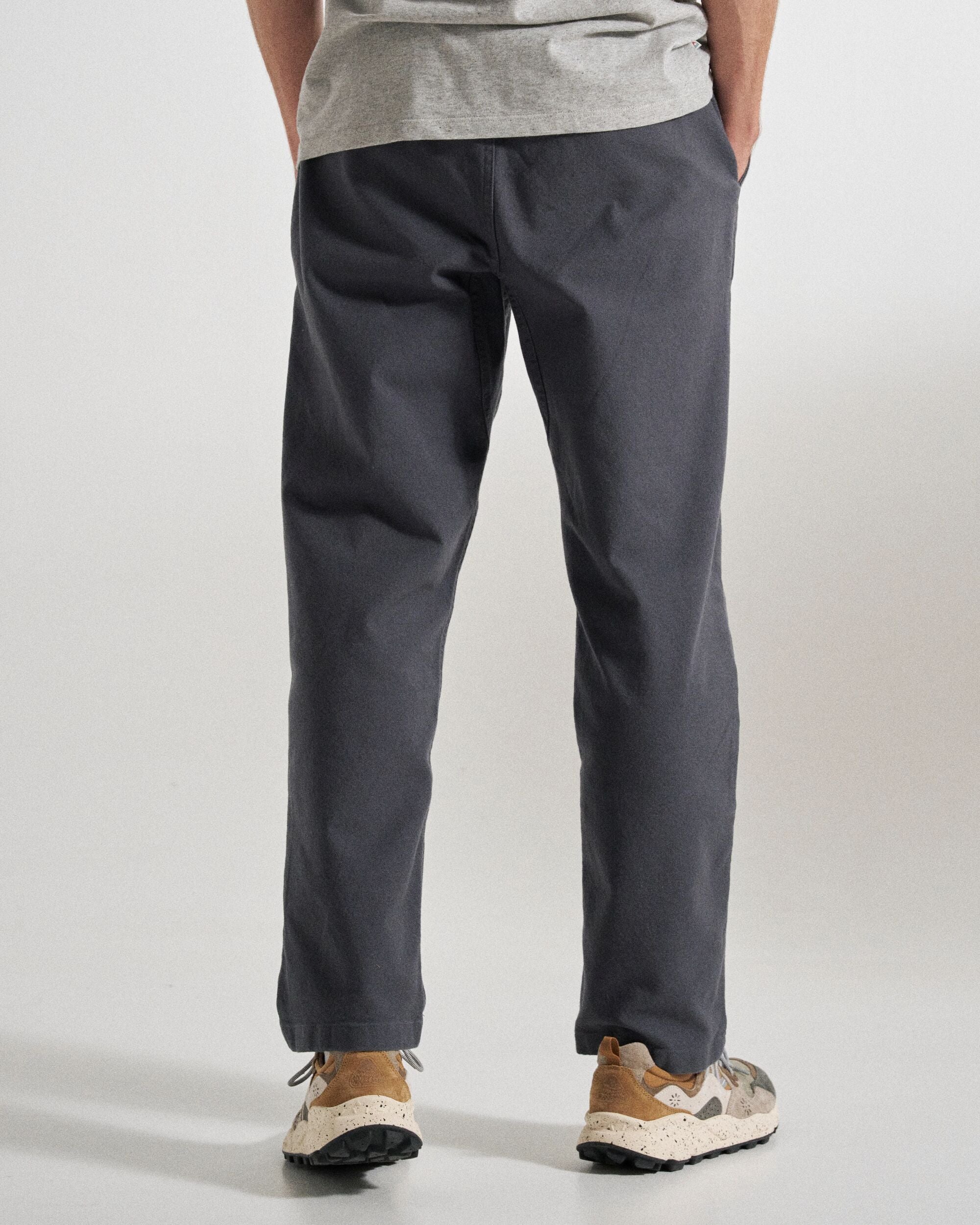 Adventurer Organic Canvas Trouser - Charcoal - Studio Model
