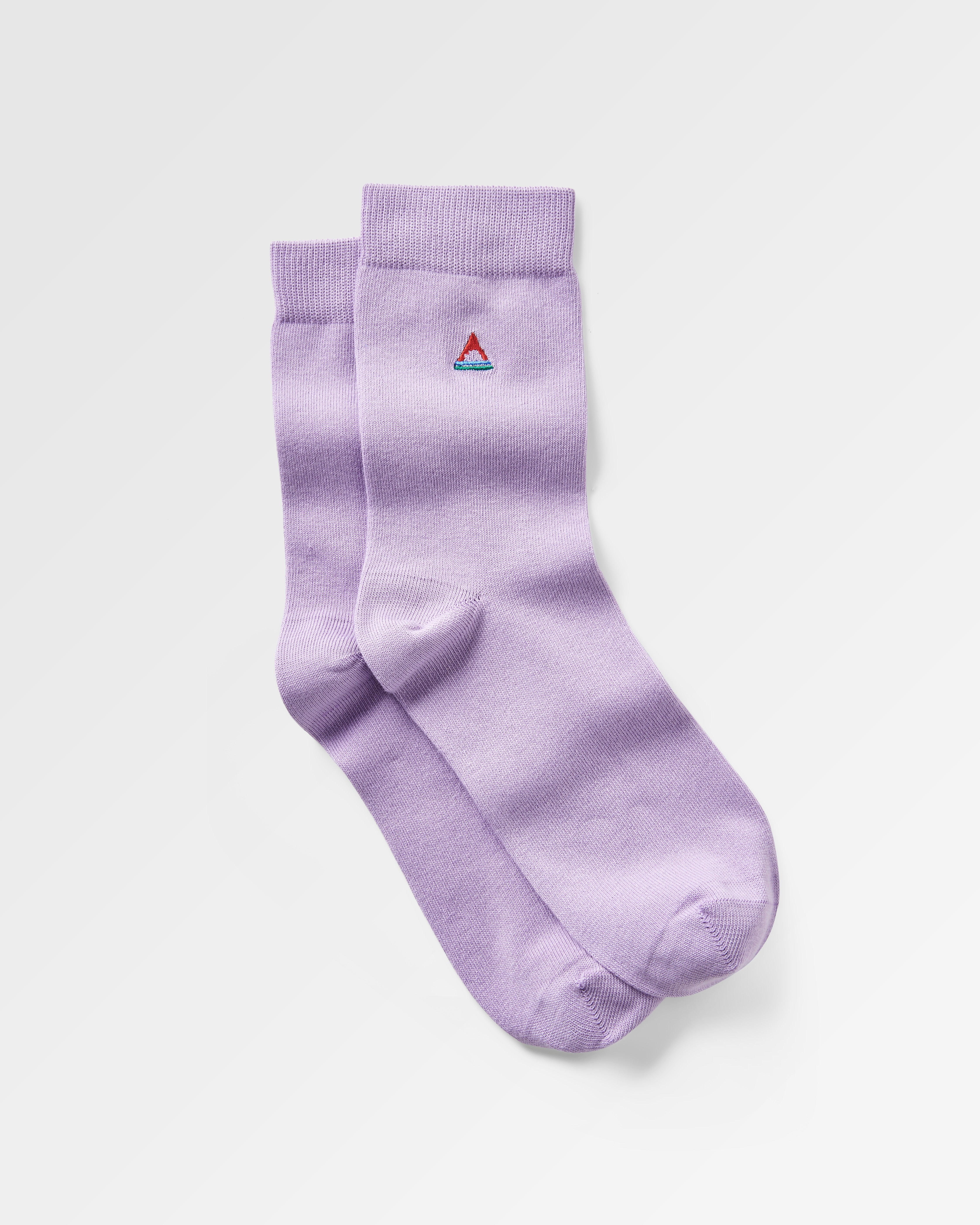 Organic Crew Socks - Dusty Lilac - Flatlay