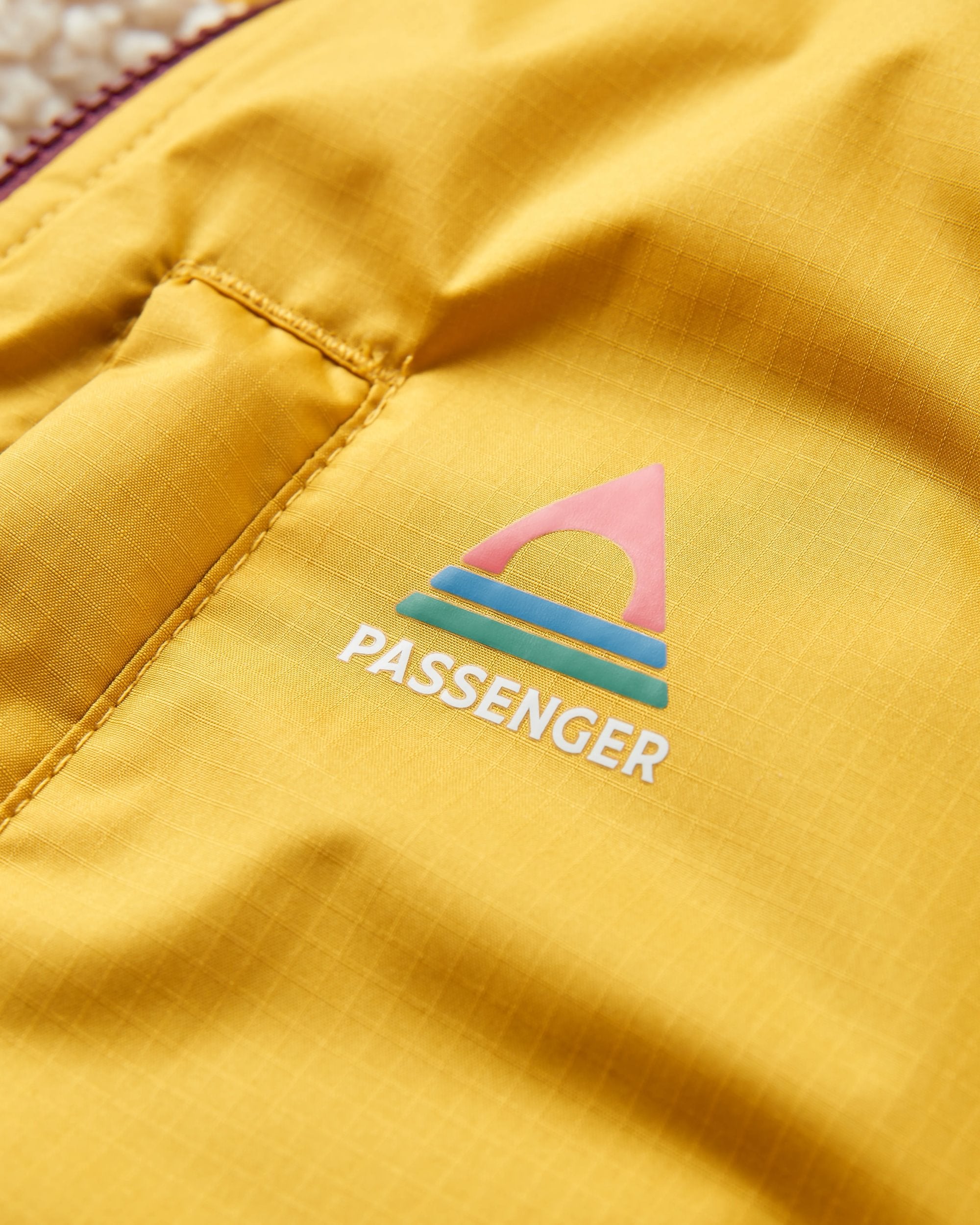 Waves Recycled Sherpa Lined Changing Robe - Fig/Heritage Yellow - Flatlay