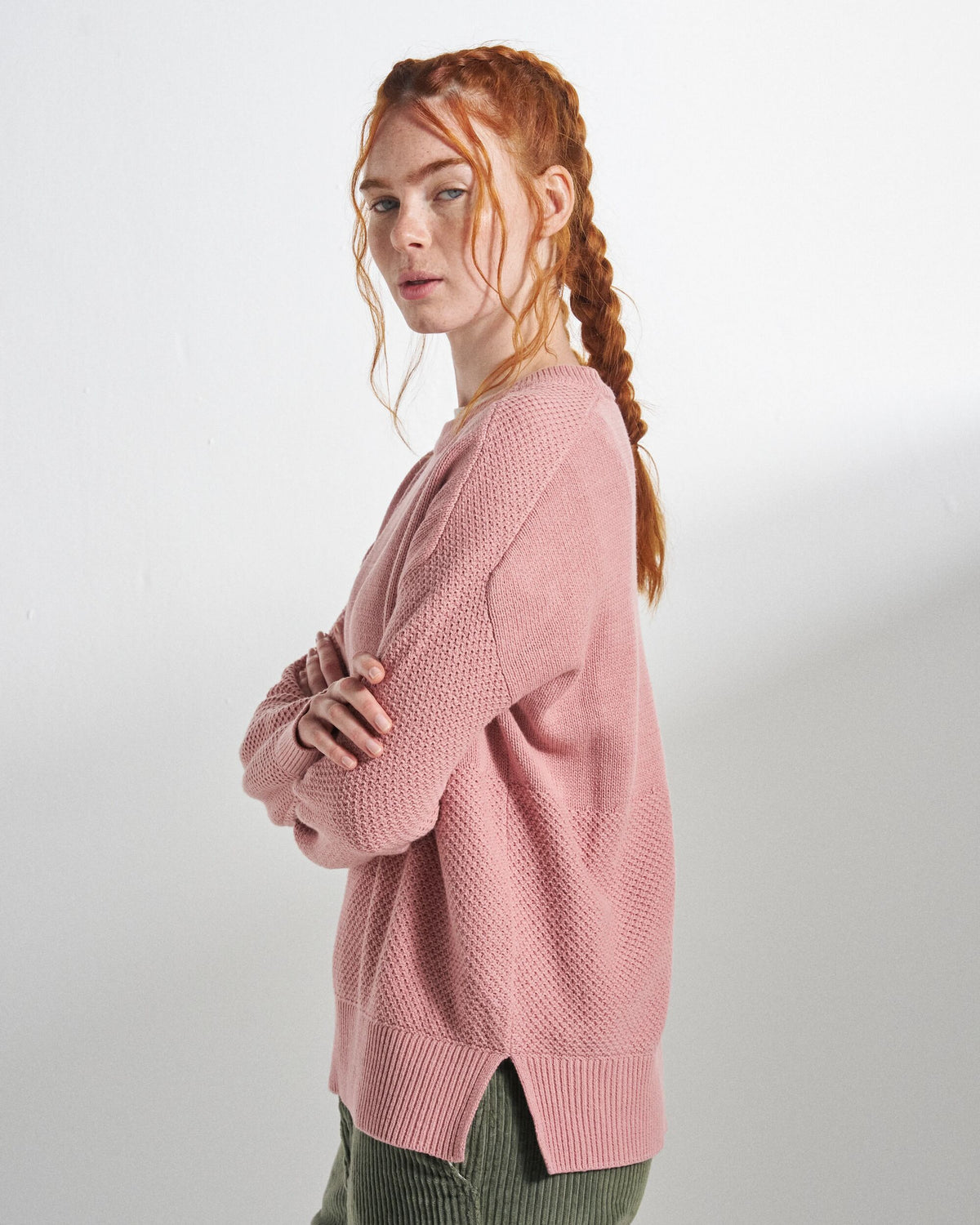 Cove Knitted Jumper - Pink Haze - Studio Model