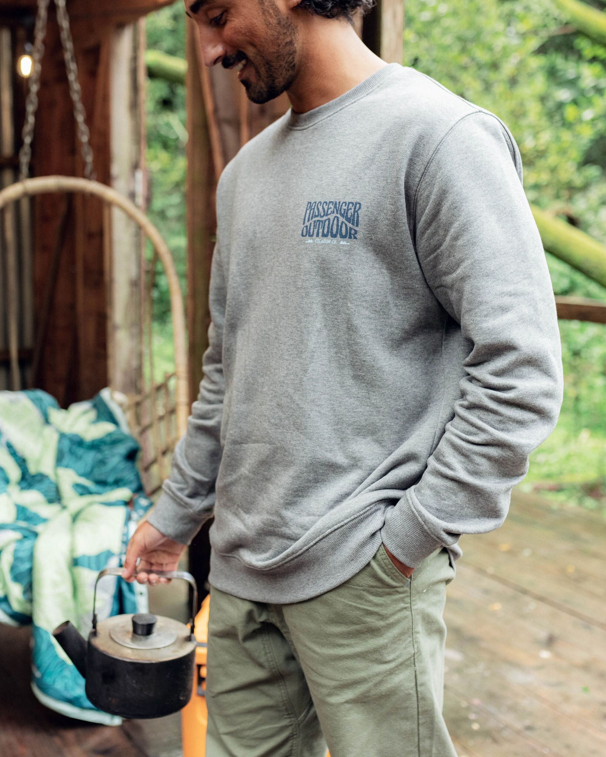 Yuca Recycled Cotton Sweatshirt - Dark Grey Marl - Lifestyle
