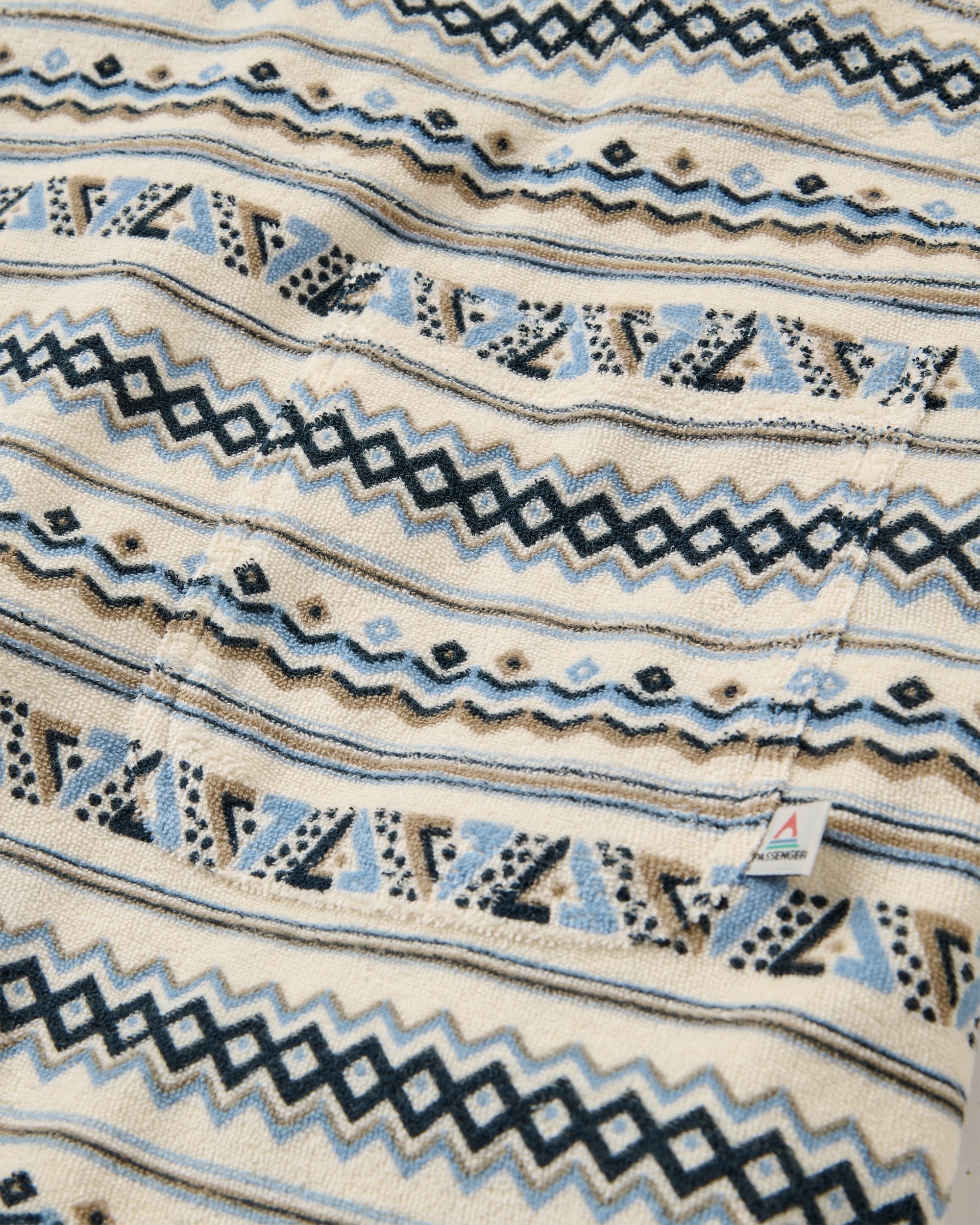 Rising Towelling T-shirt - Geo Stripe Birch  - Flatlay