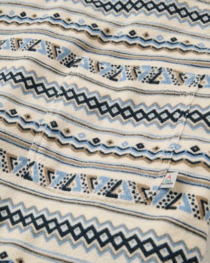 Rising Towelling T-shirt - Geo Stripe Birch  - Flatlay