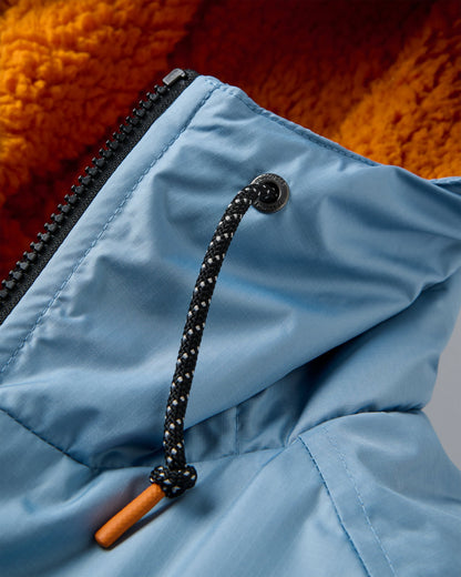 Waves Recycled Sherpa Lined Changing Robe - Faded Denim/Storm Grey - Flatlay