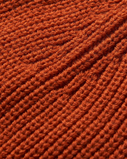 Compass Recycled Beanie - Rust - Flatlay