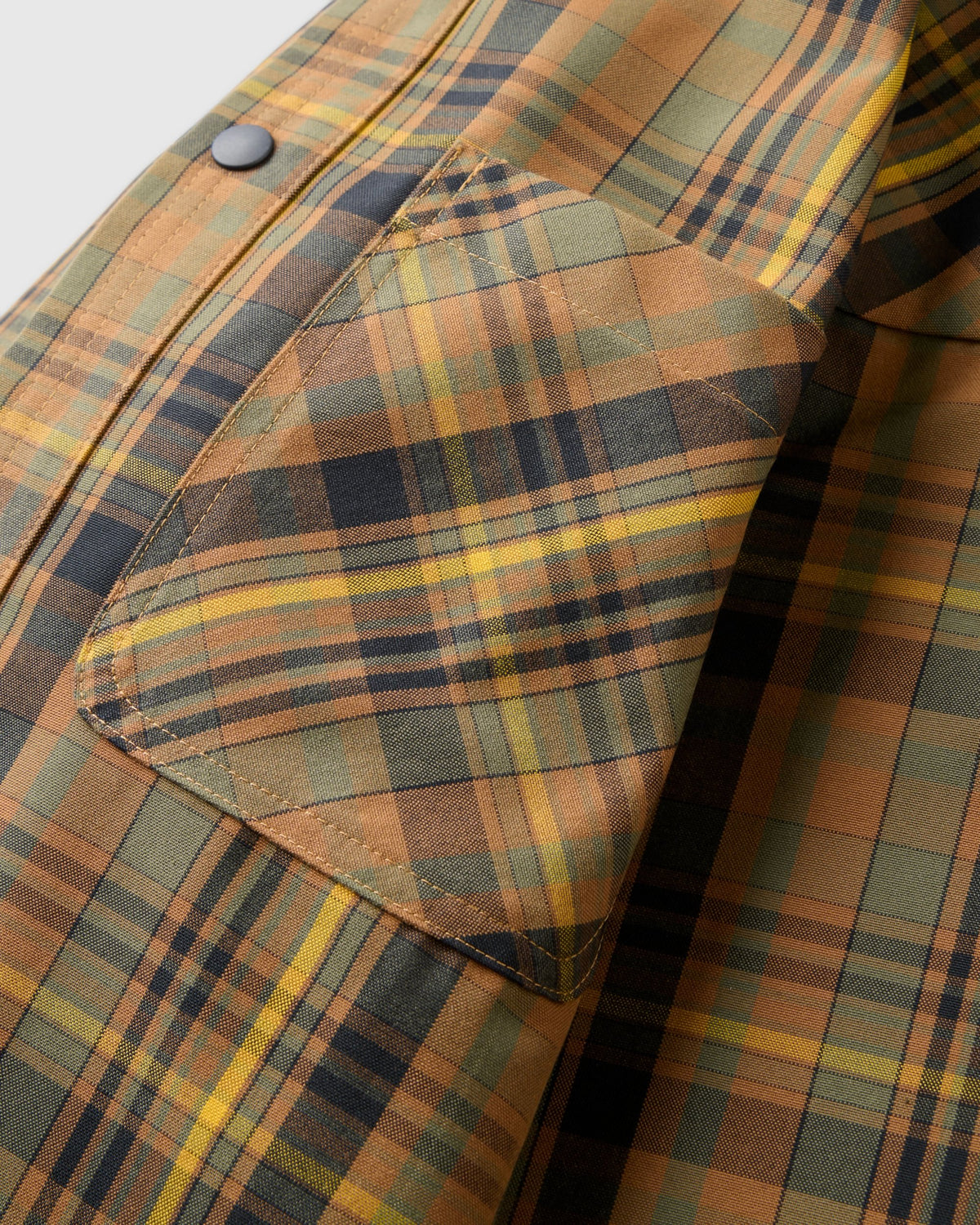 Fogline Overshirt - Toffee/Dusty Olive Check - Flatlay
