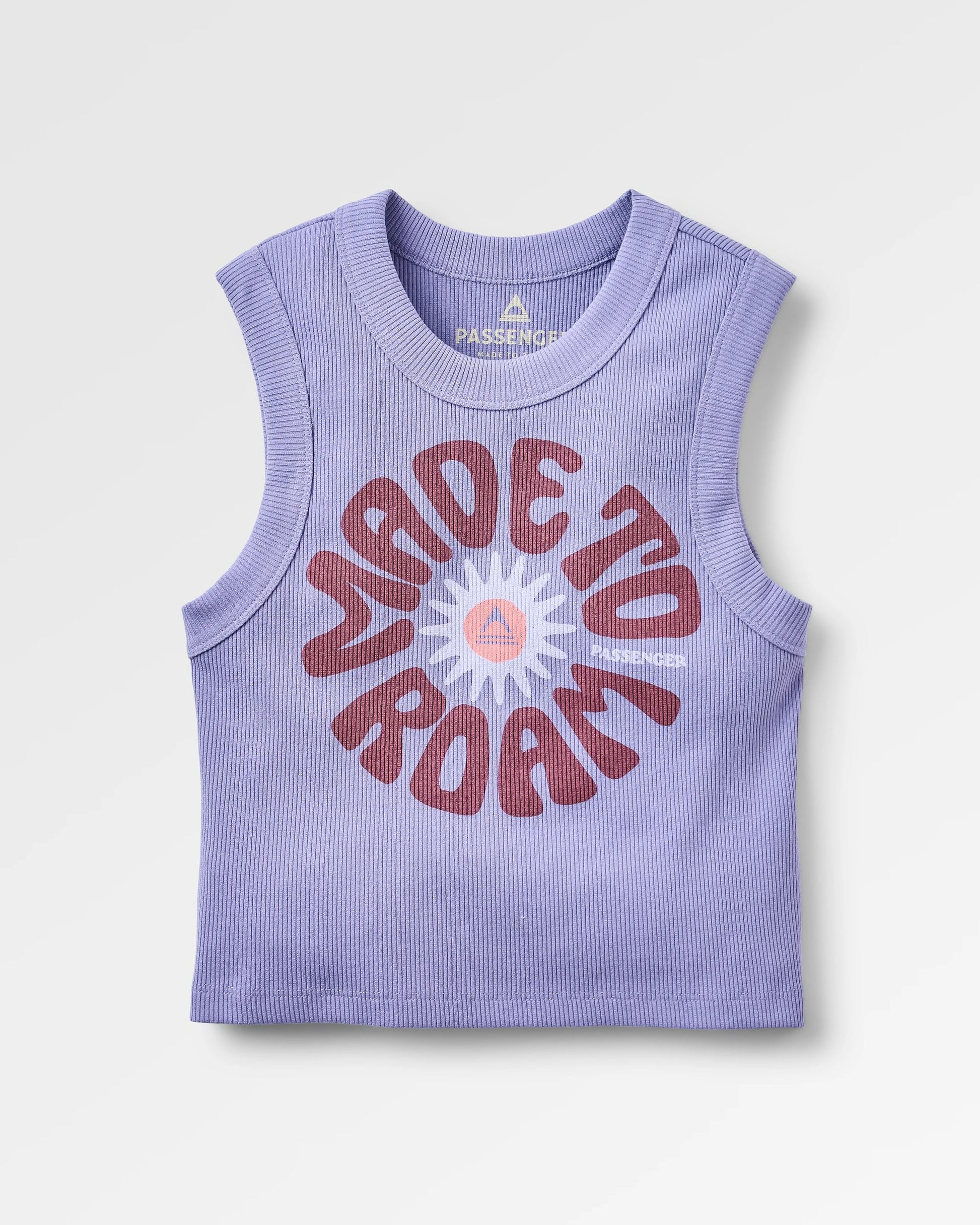 Easy Days Ribbed Graphic Vest - Retro Purple - Flatlay