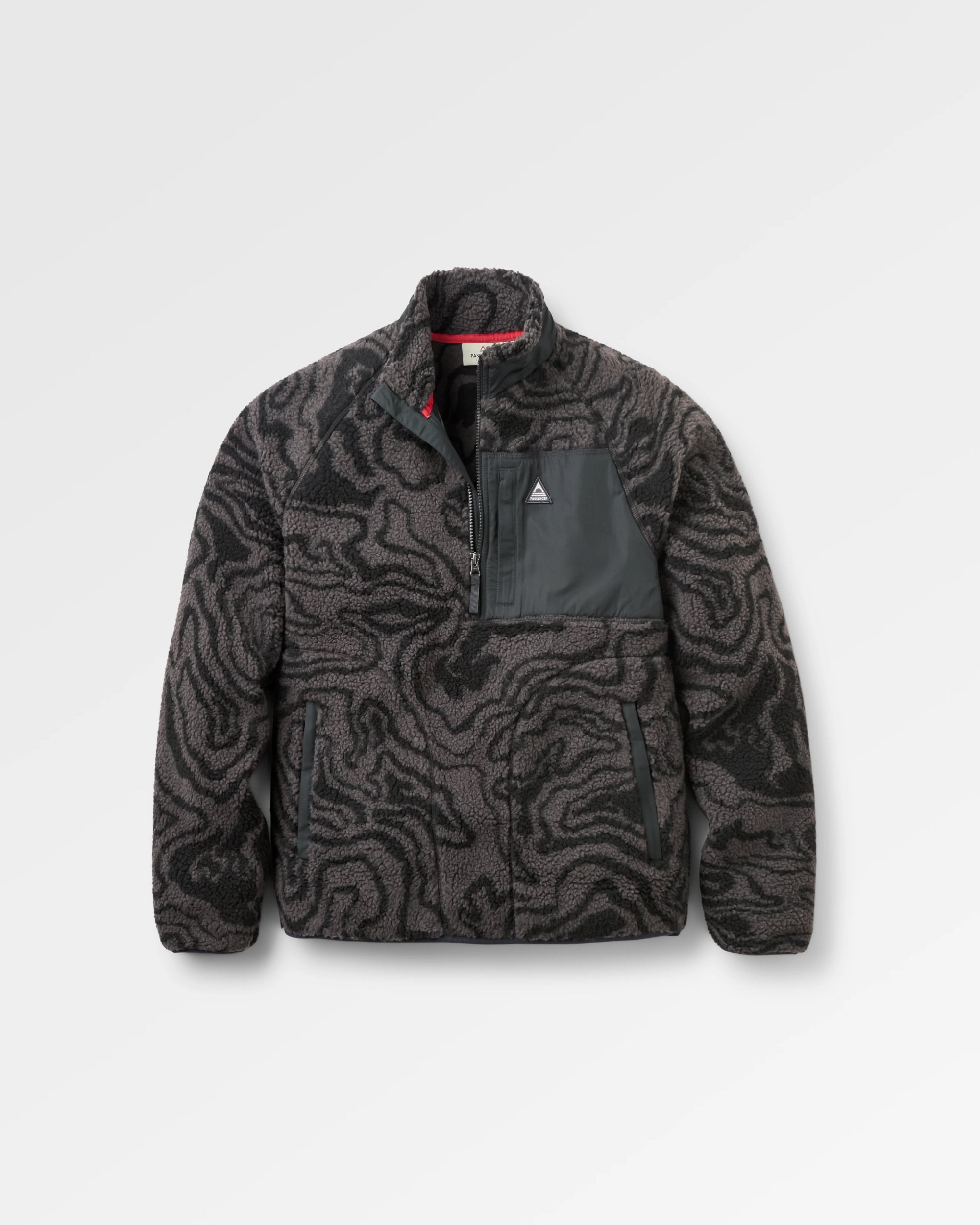 Offroad Sherpa 1/2 Zip Fleece - Strata Swirl Black - Flatlay