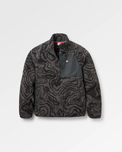 Offroad Sherpa 1/2 Zip Fleece - Strata Swirl Black - Flatlay