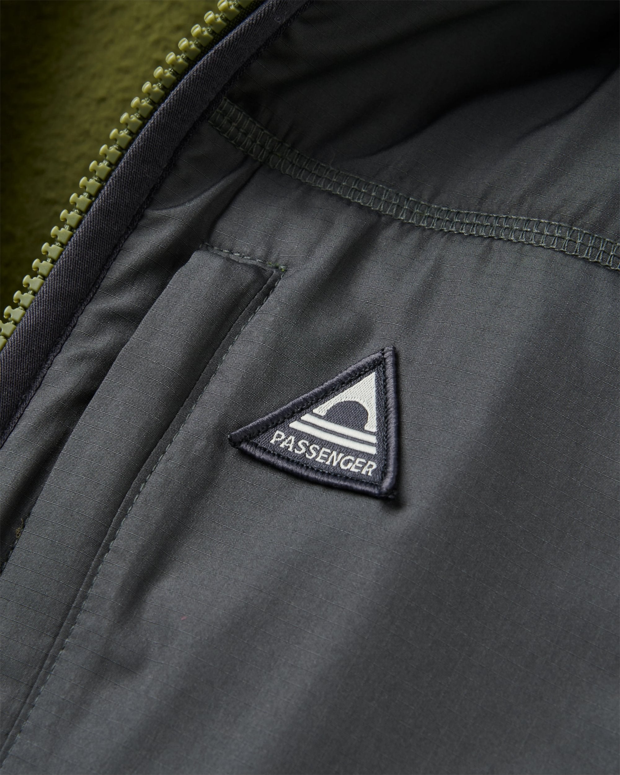 Offgrid Full Zip Hooded Sherpa Fleece - Khaki - Flatlay