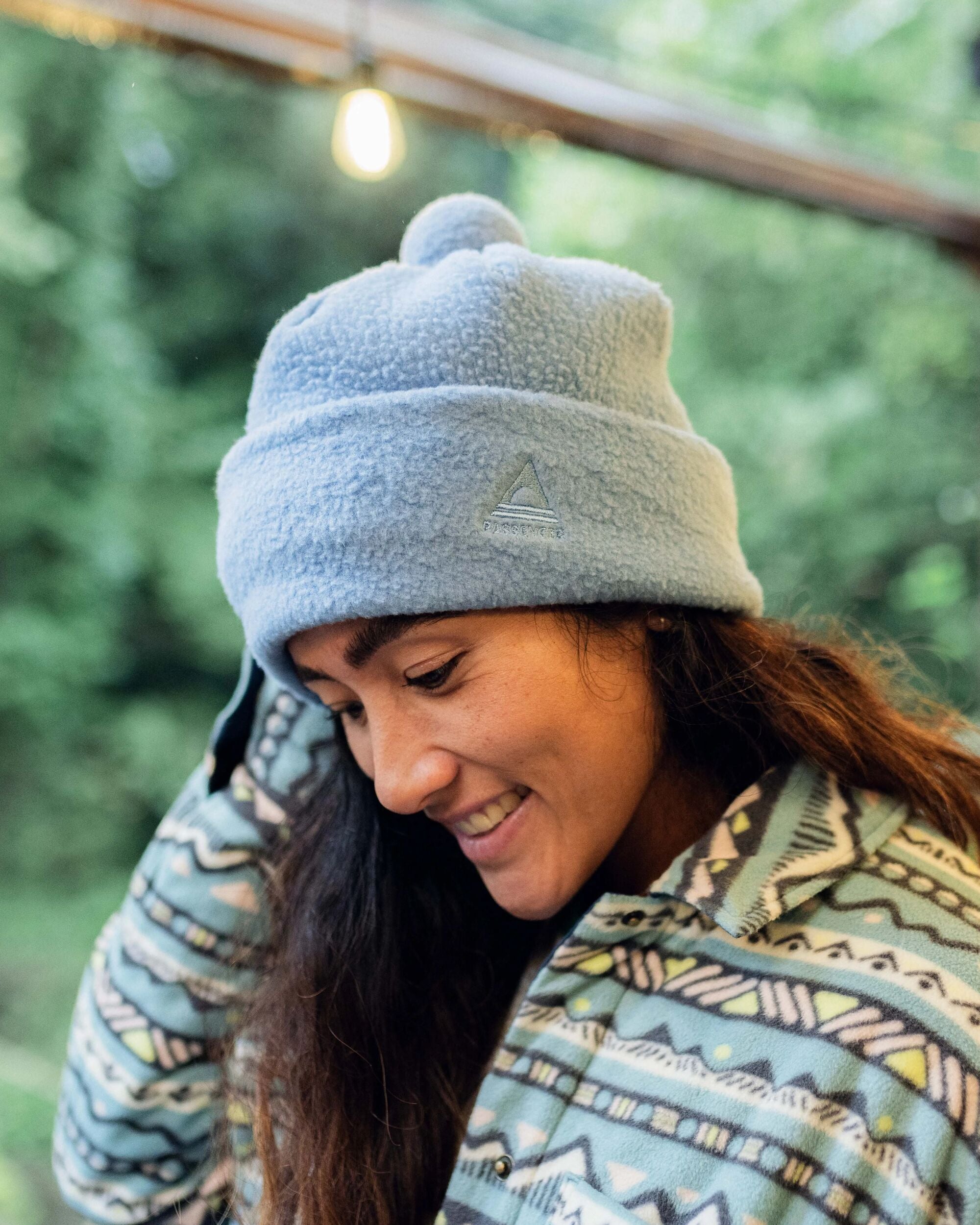 Snow Recycled Sherpa Beanie - Blue Fog - Lifestyle