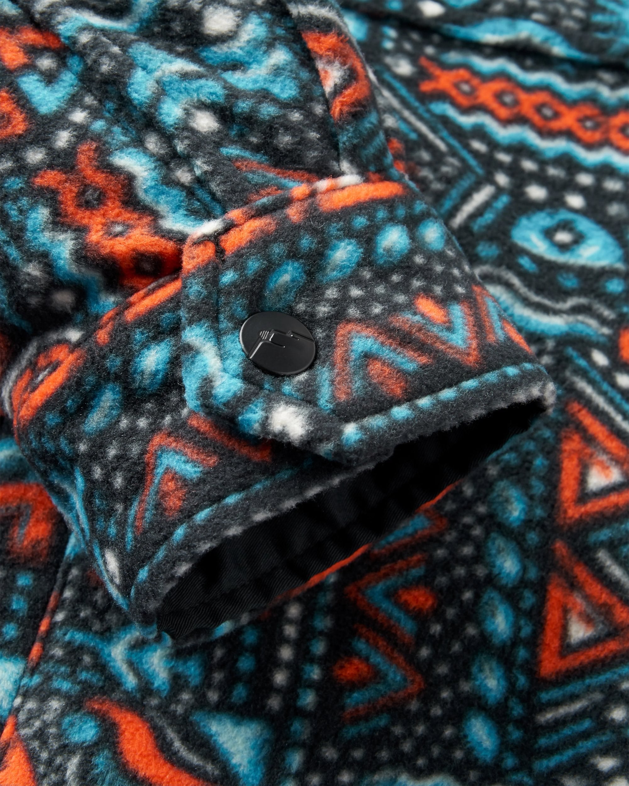 East Recycled Polar Fleece Shirt - Elemental Geo Black - Flatlay