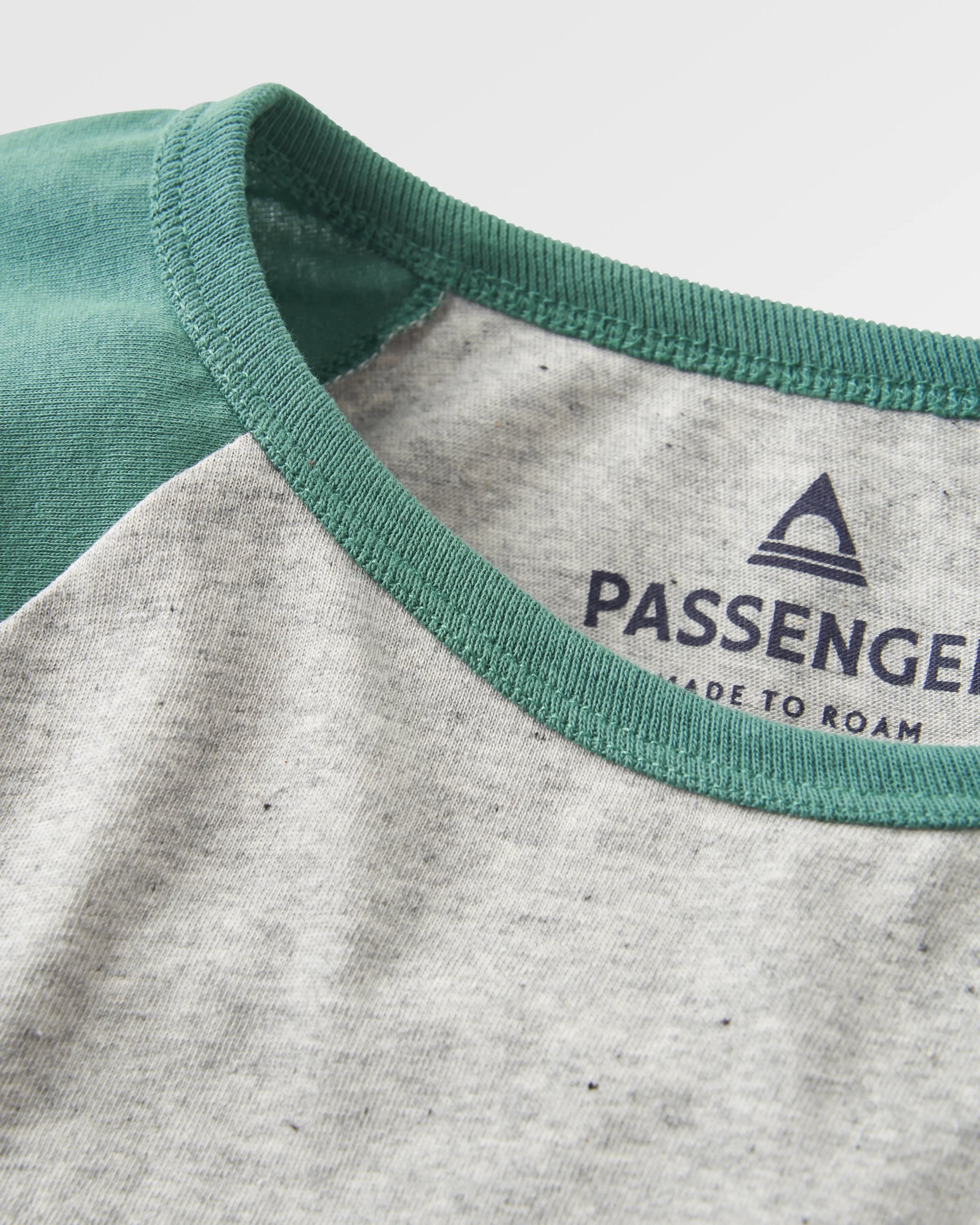 Roamer Recycled Cotton Raglan T-Shirt - Grey Marl - Flatlay