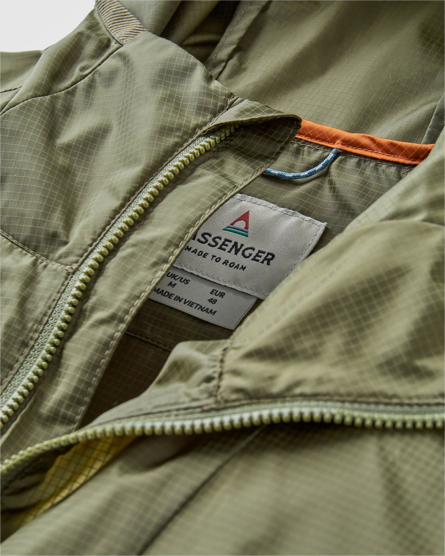 Gusto Recycled Windshell Anorak - Khaki/Dark Denim