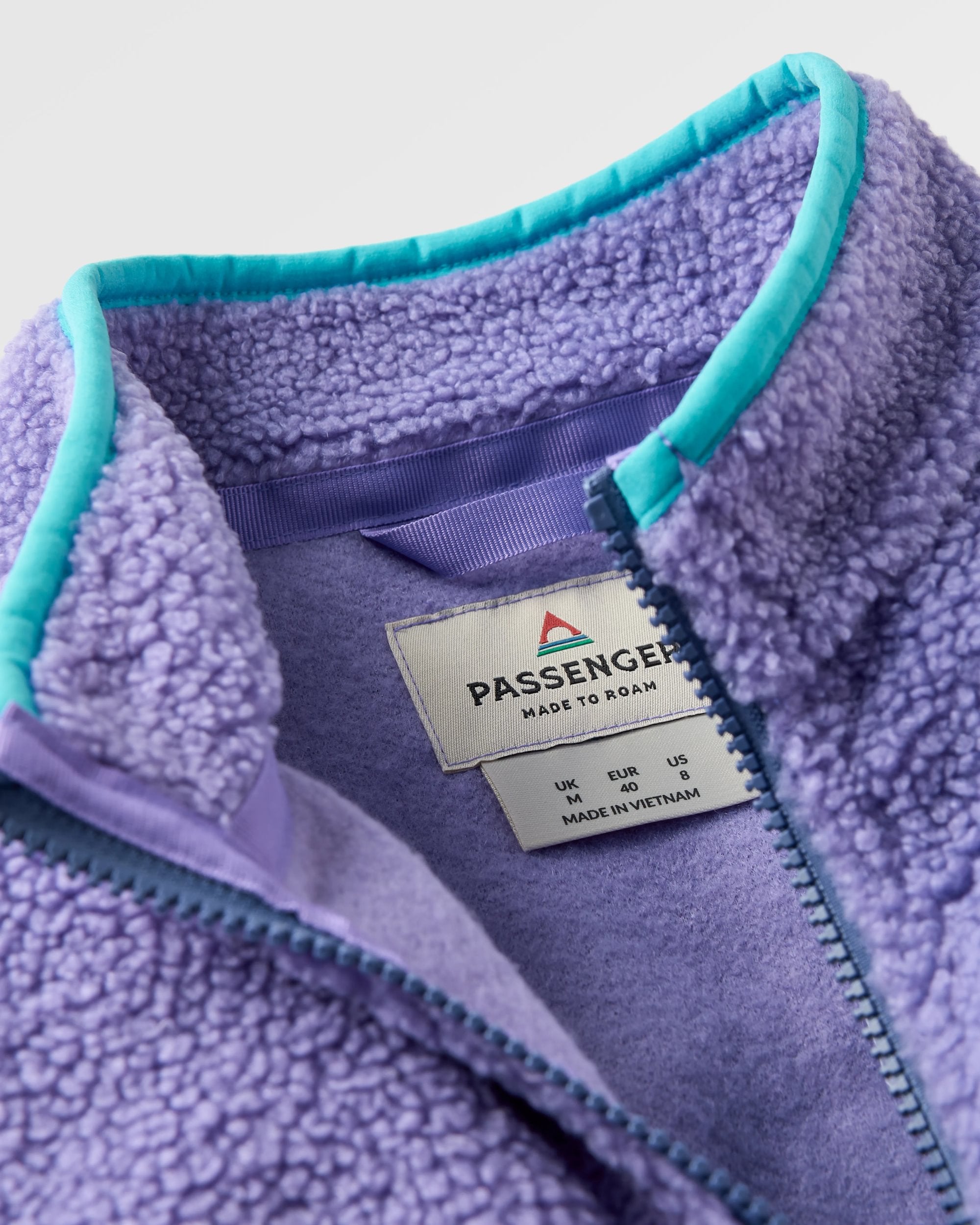 Ravi Recycled Sherpa Fleece - Retro Purple - Flatlay