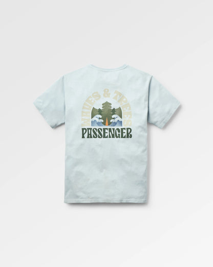 Outsiders Recycled Cotton T-Shirt - Ice Blue - Flatlay
