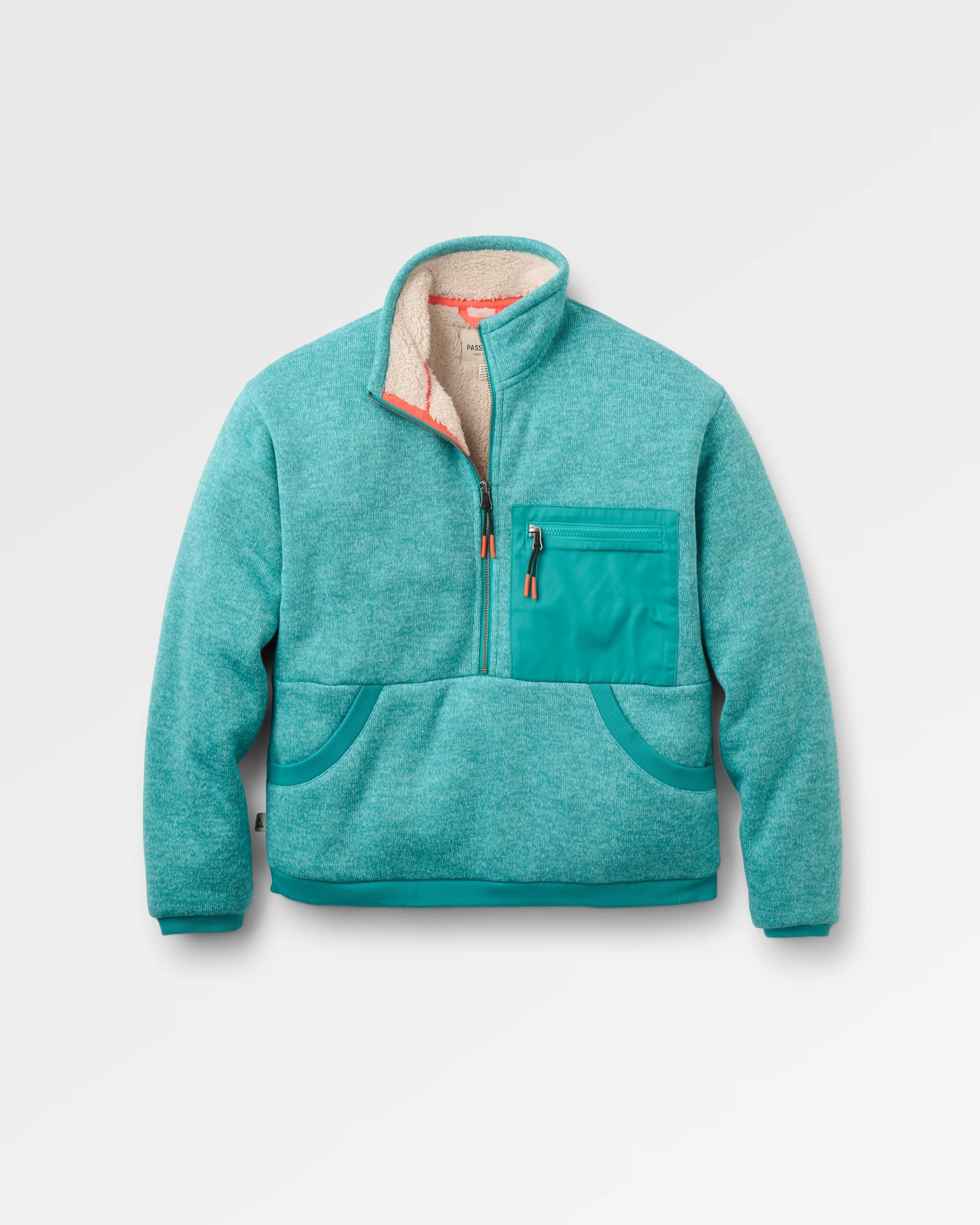 Big Skies Fleece Lined 1/2 Zip Sweatshirt - Pacific Green - Flatlay