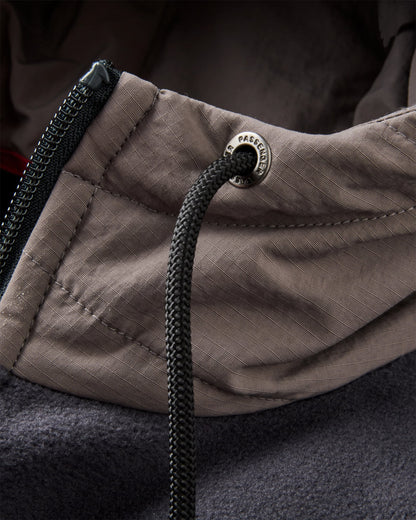 Woodland Full Zip Hooded Polar Fleece - Faded Black/Deep Ocean - Flatlay