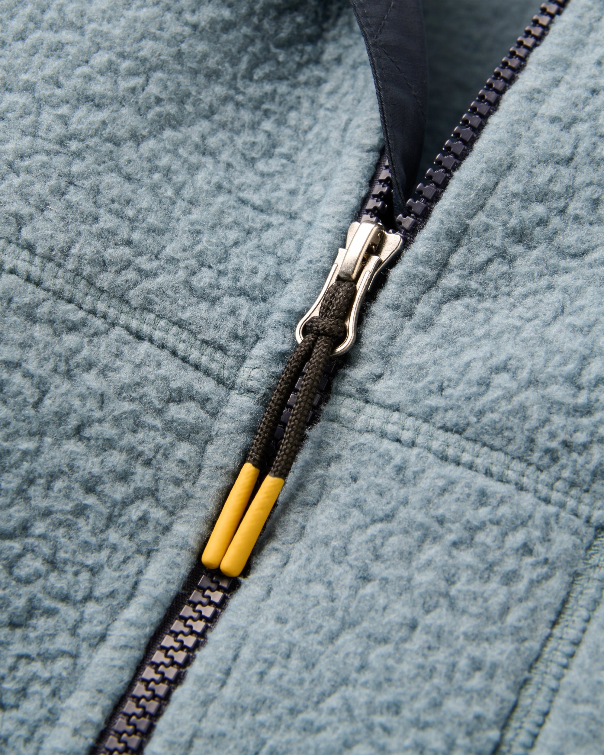 Home Full Zip Hooded Sherpa Fleece - Stormy Blue - Flatlay