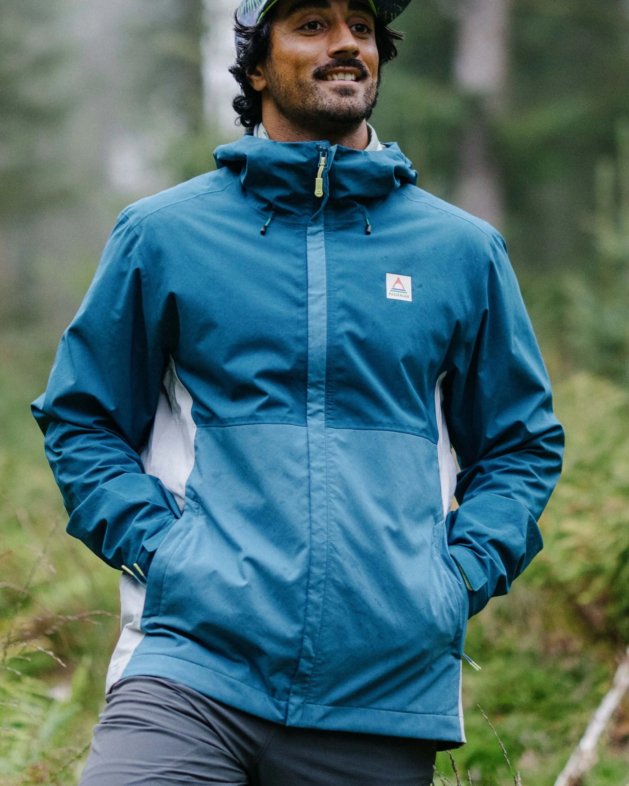 Downpour Recycled Waterproof Jacket - Tidal Blue/Blue Steel - Lifestyle