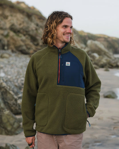 Offgrid 2.0 1/2 Zip Recycled Sherpa Fleece - Khaki