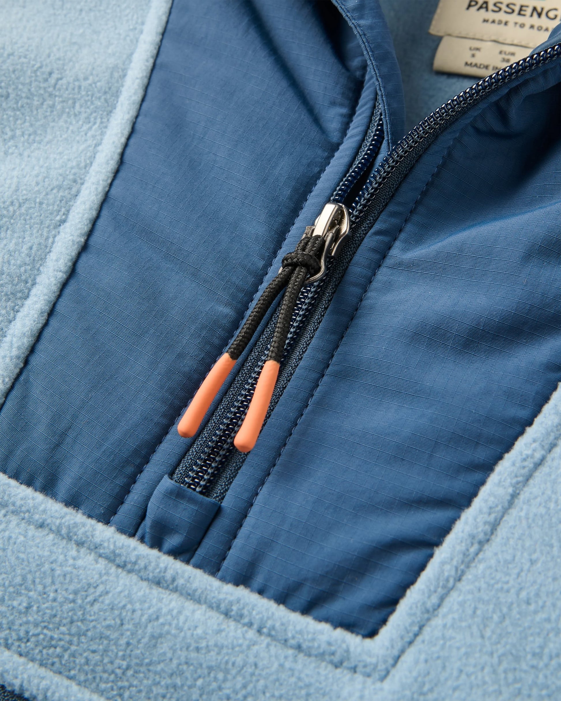 Alexander 2.0 Recycled Hooded Polar Fleece - Faded Denim - Flatlay