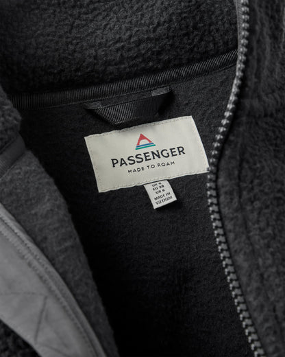 Home Full Zip Sherpa Fleece - Black - Flatlay