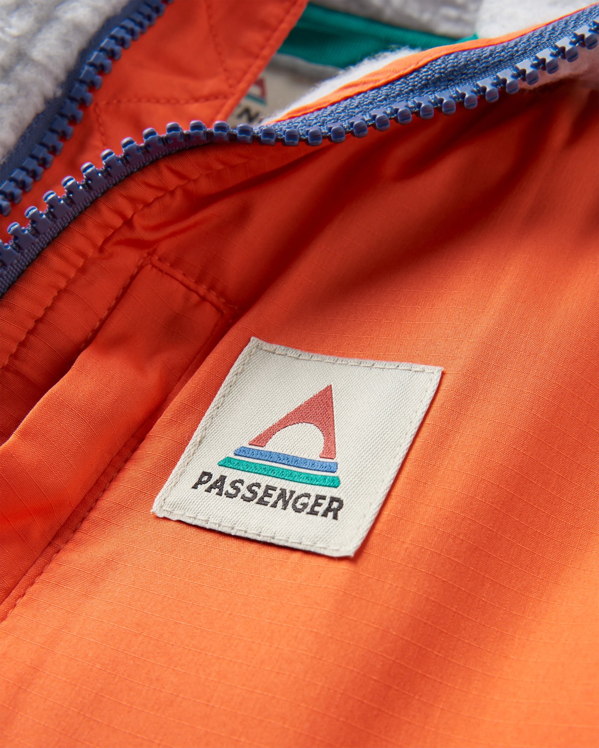 Home Recycled Sherpa Fleece - Grey Marl/Dark Denim - Flatlay