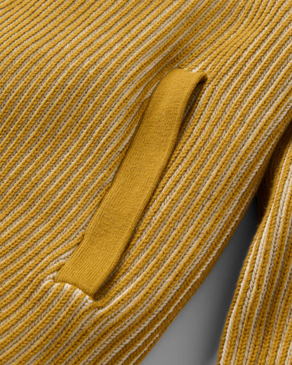 Squall Windproof Full-Zip Knitted Jumper - Dusty Ochre - Flatlay