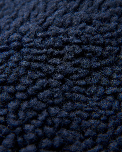 Clover Recycled Cotton-Lined Sherpa Fleece - Deep Navy