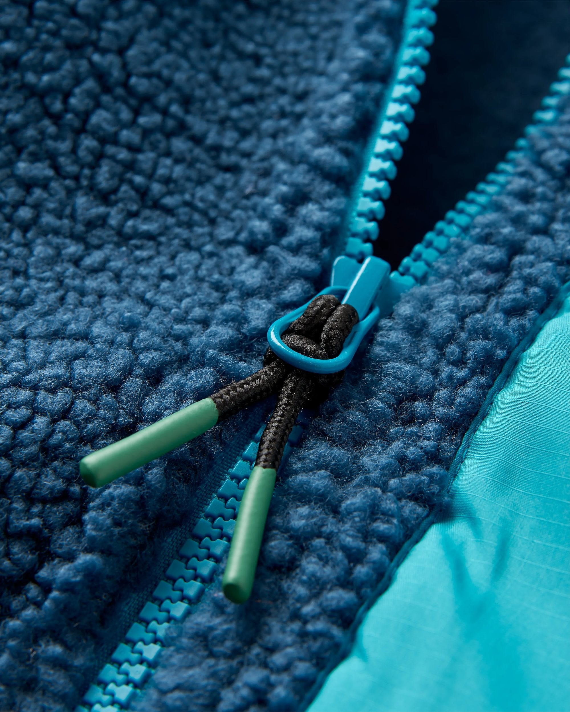 Ravi Recycled Sherpa Fleece - Dark Denim - Flatlay