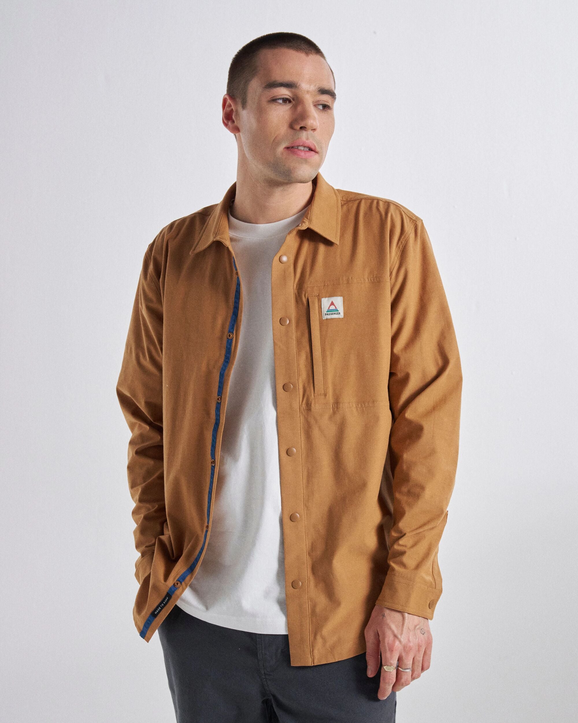 Traveller Stretch Shirt - Coconut - Studio Model