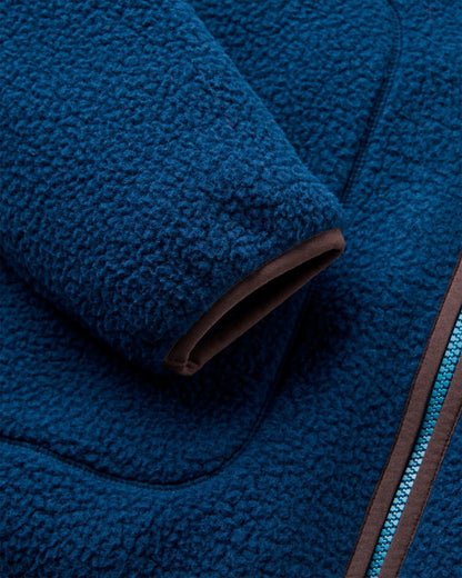 Offgrid Full Zip Hooded Sherpa Fleece - Rich Navy - Flatlay