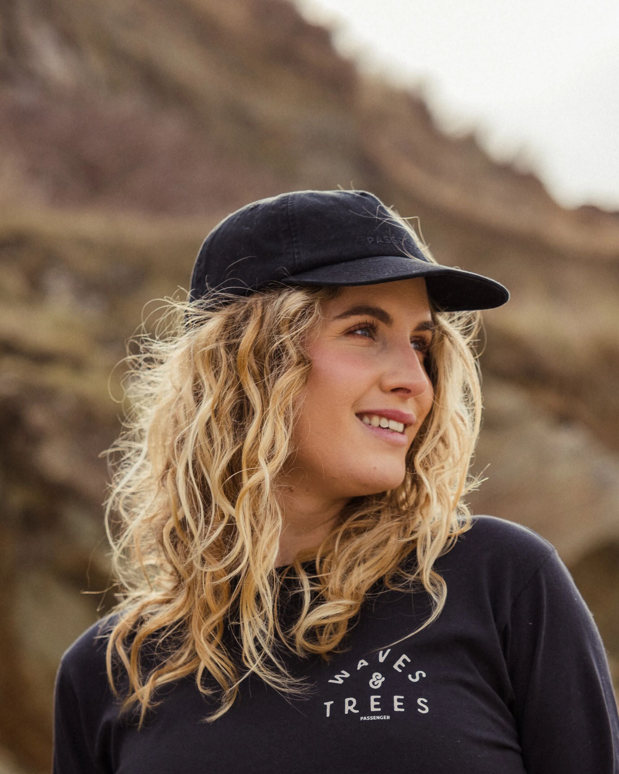 Byron Recycled Cap - Faded Black - Lifestyle - Female