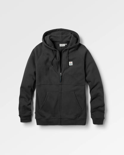 Heritage Full Zip Recycled Cotton Hoodie - Black