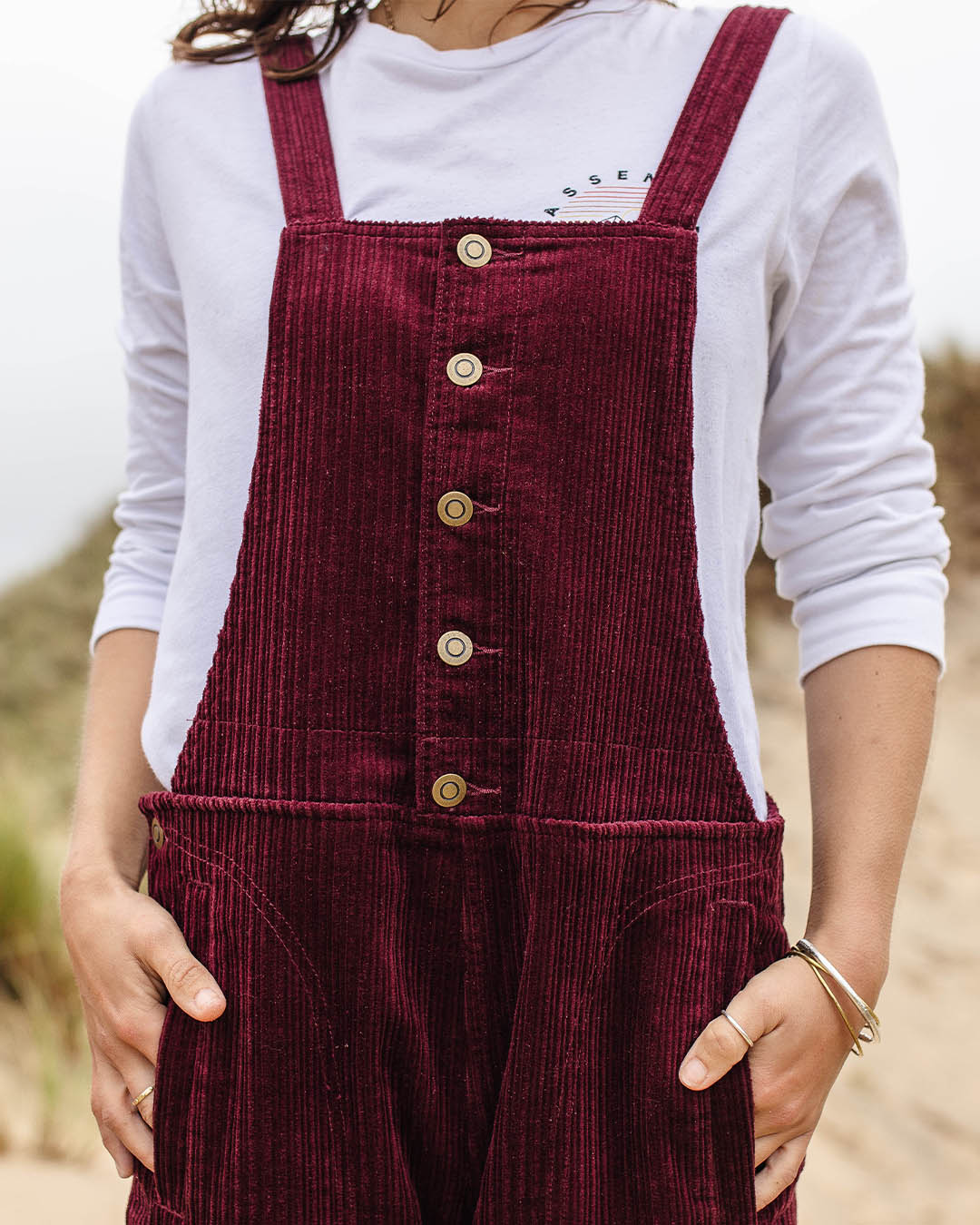 Tiaga Cord Dungarees - Wine