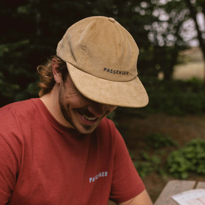 Male_Byron Recycled Cord 5 Panel Cap - Chinchilla Brown