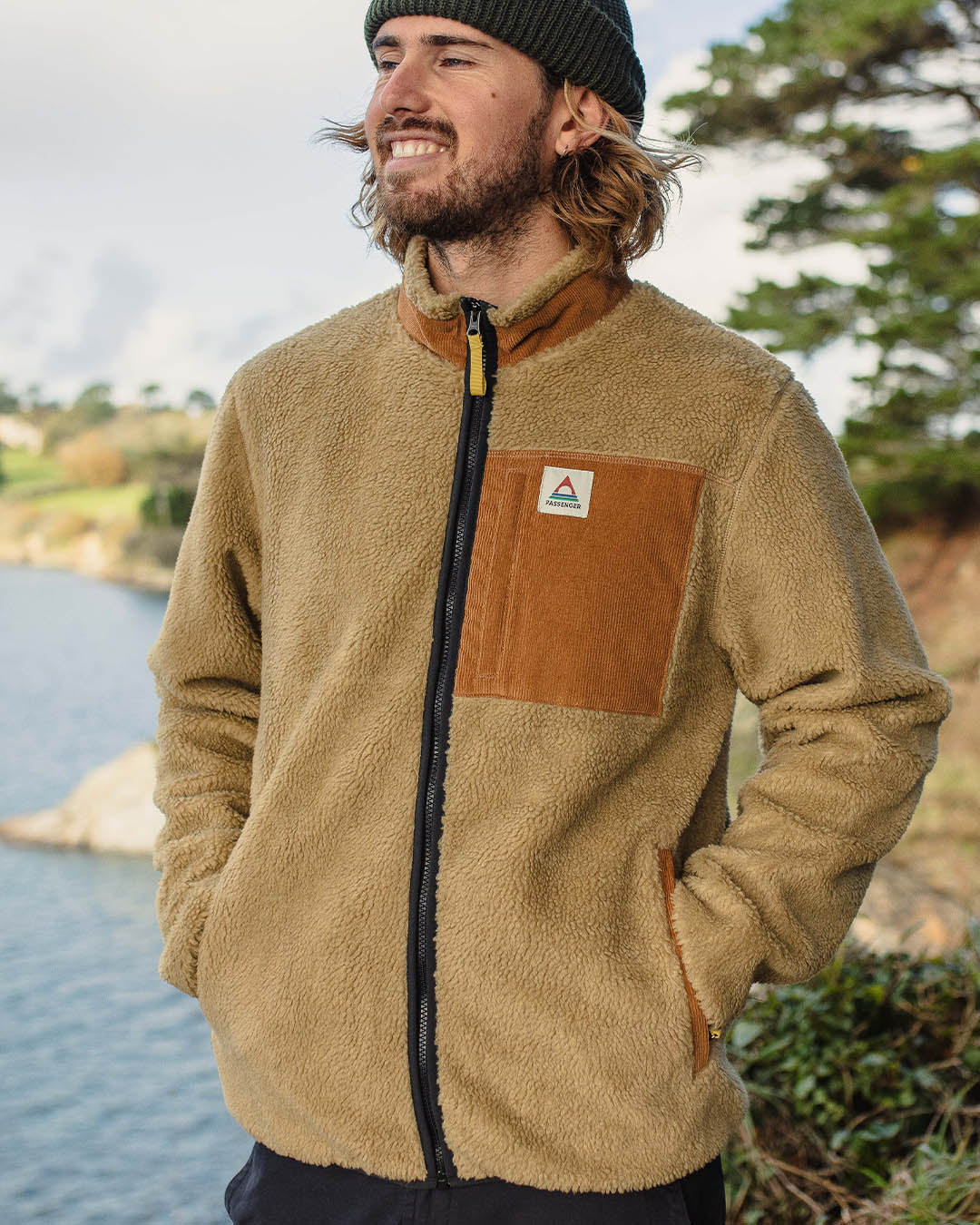 Trekker Recycled Sherpa Full Zip Fleece - Biscuit