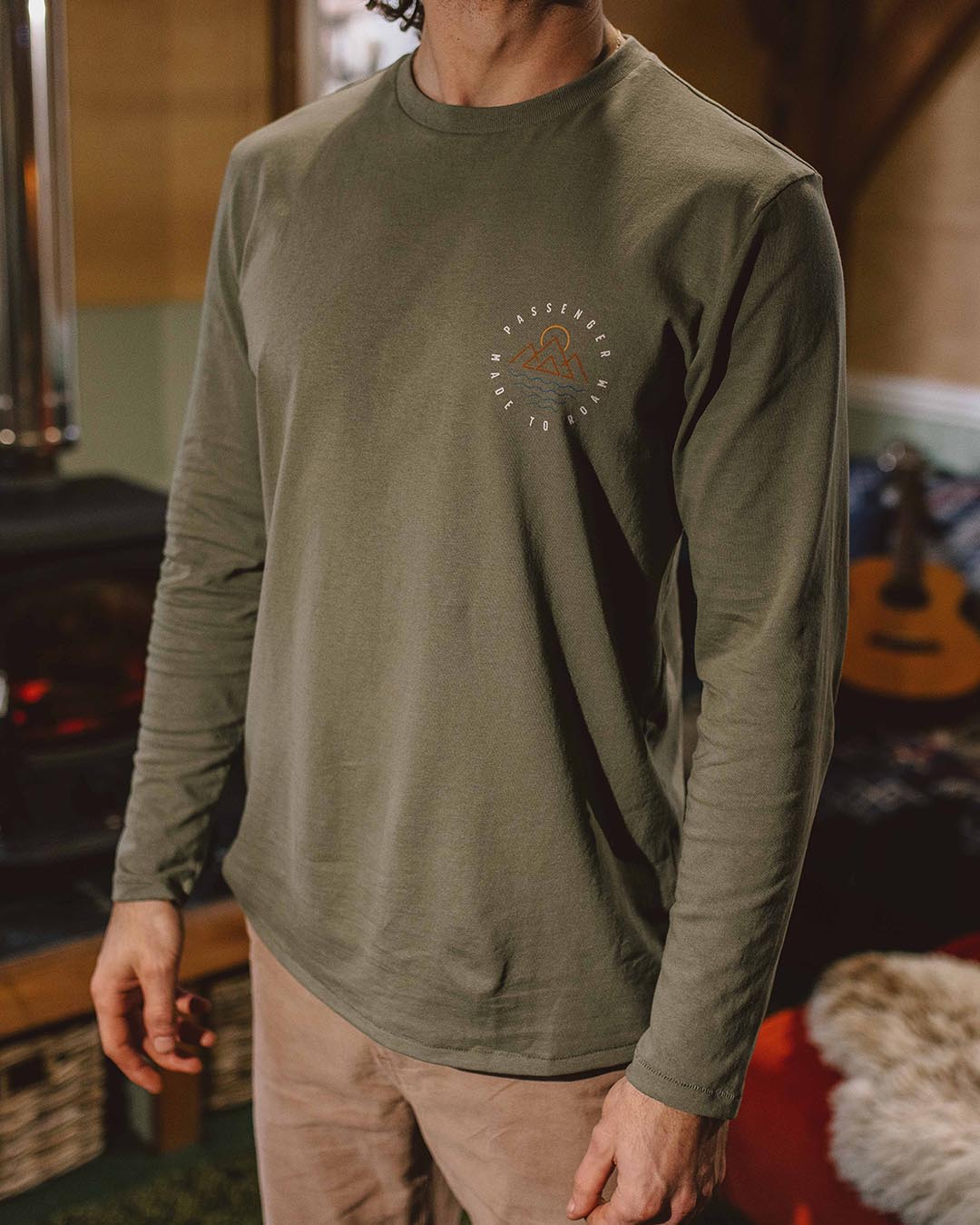 Escapism Recycled Cotton Ls T-Shirt - Dusty Olive